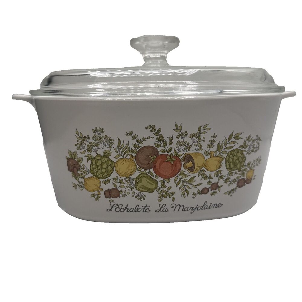 Vintage Corning Ware 3qt Spice of Life Casserole Dish A-3-B w/PYREX Lid A9C USA